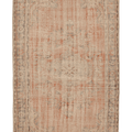 Vintage Manisa Turkish Area Rug 5x9 ft — Orange & Beige Floral
