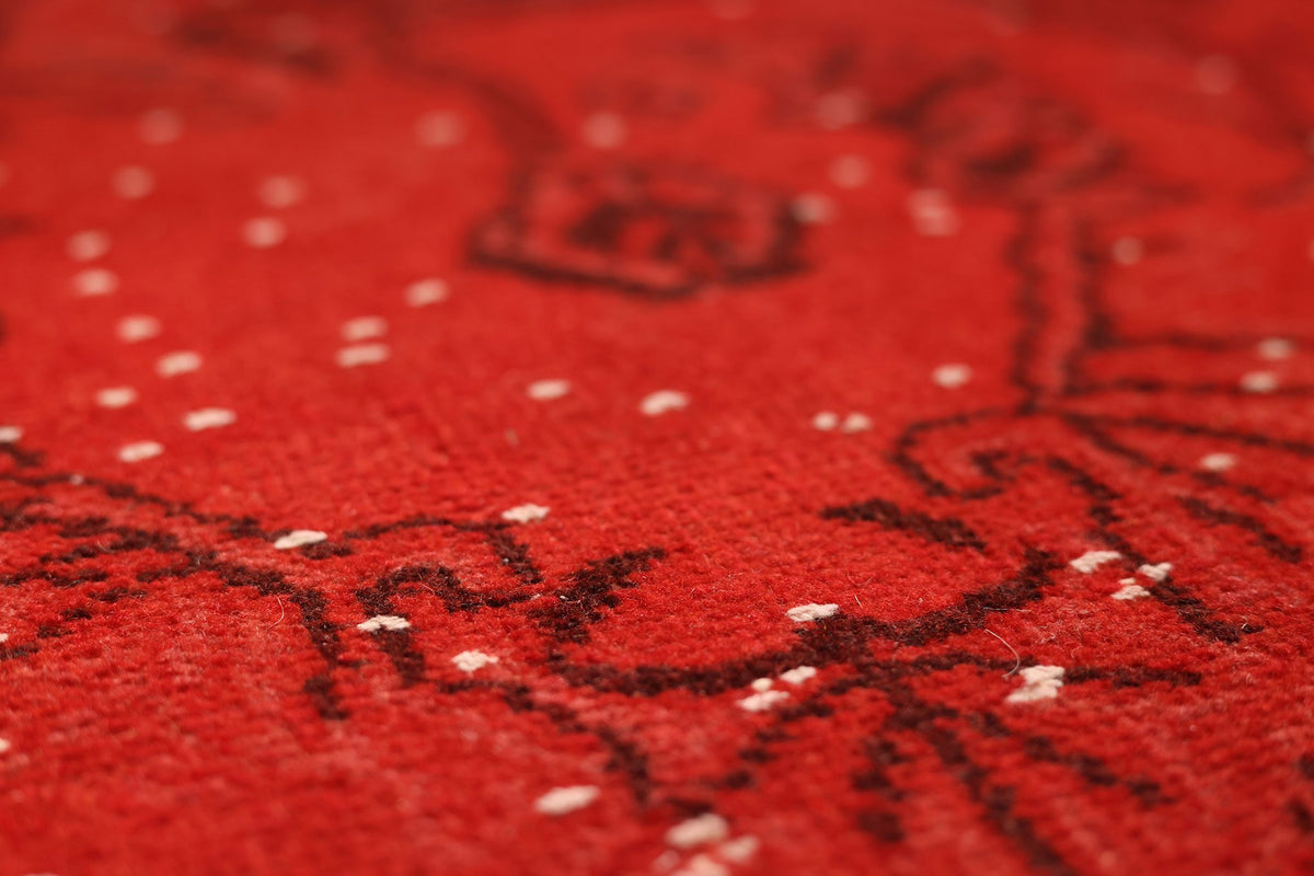 Vintage Isparta Turkish Area Rug 6x10 ft — Red Floral