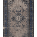 Vintage Manisa Turkish Area Rug 6x9 ft — Beige & Blue Floral