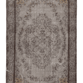 Vintage Isparta Turkish Area Rug 6x9 ft — Gray & Brown Floral