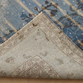 Vintage Isparta Turkish Area Rug 6x9 ft — Blue & Gray Floral