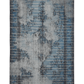 Vintage Isparta Turkish Area Rug 6x9 ft — Blue & Gray Floral