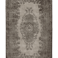 Vintage Isparta Turkish Area Rug 6x9 ft — Gray & Beige Floral