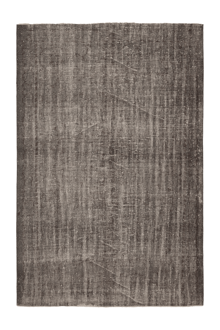 Vintage Isparta Turkish Area Rug 6x9 ft — Gray & Brown Distressed