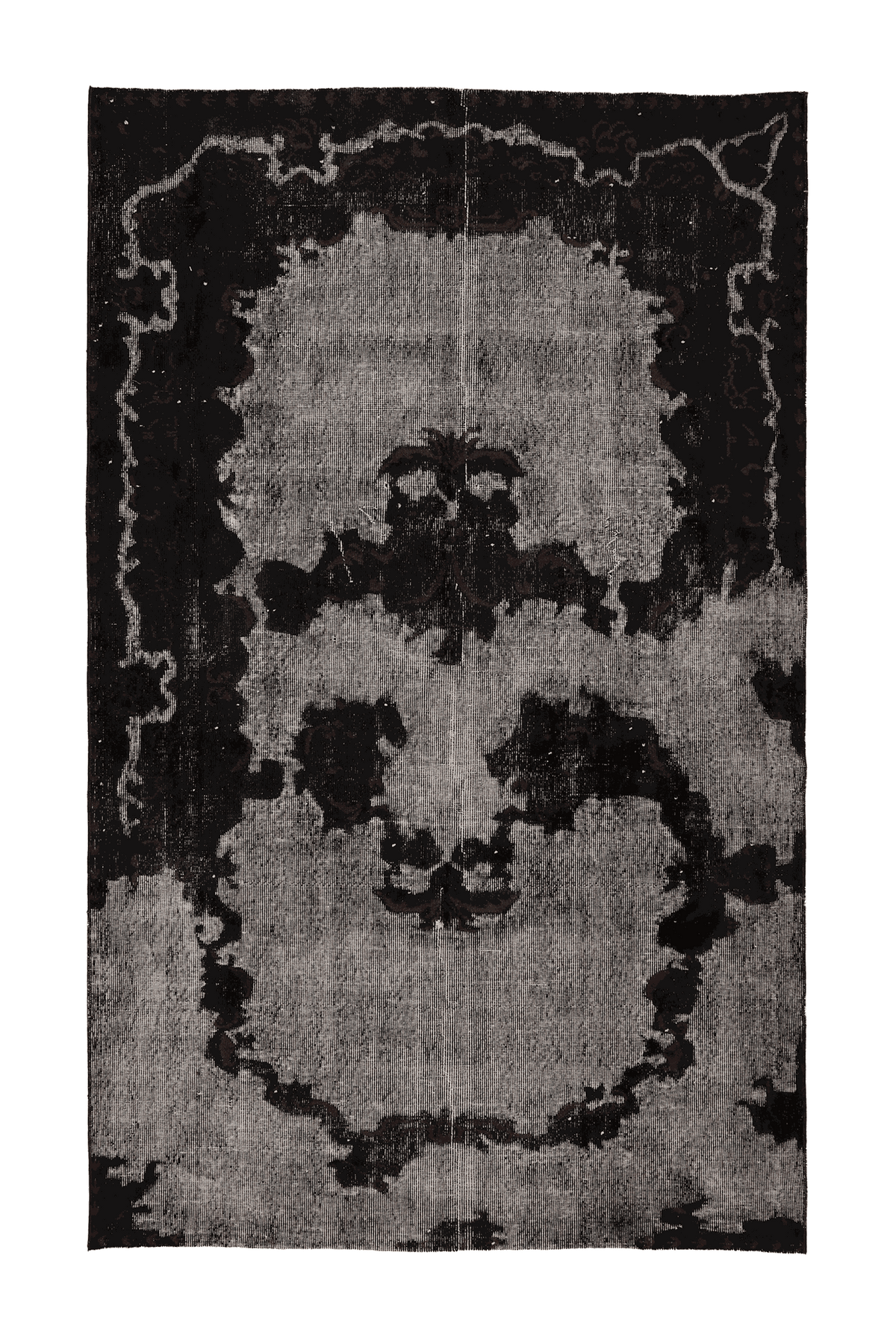 Vintage Isparta Turkish Area Rug 5x9 ft — Gray & Brown Overdyed
