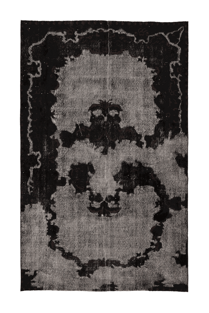 Vintage Isparta Turkish Area Rug 5x9 ft — Gray & Brown Overdyed