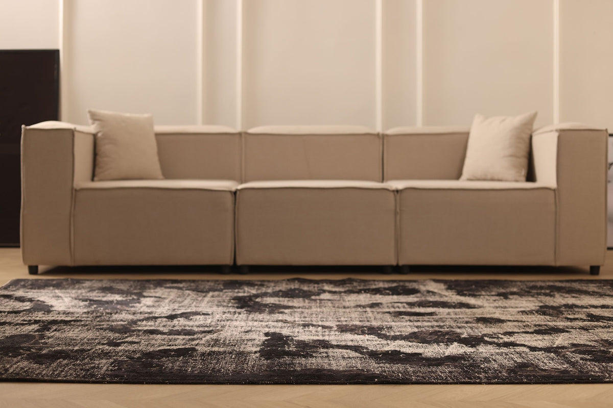 Vintage Isparta Turkish Area Rug 6x9 ft — Gray & Brown Overdyed