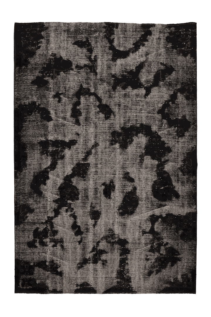 Vintage Isparta Turkish Area Rug 6x9 ft — Gray & Brown Overdyed