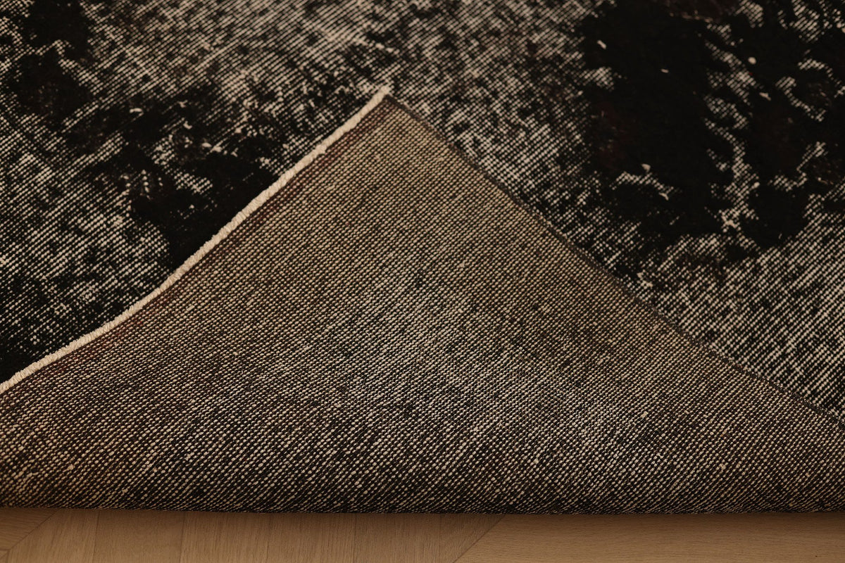 Vintage Isparta Turkish Area Rug 7x10 ft — Gray & Brown Overdyed