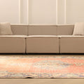 Vintage Manisa Turkish Area Rug 6x10 ft — Orange & Blue Floral