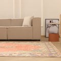 Vintage Manisa Turkish Area Rug 6x10 ft — Orange & Blue Floral
