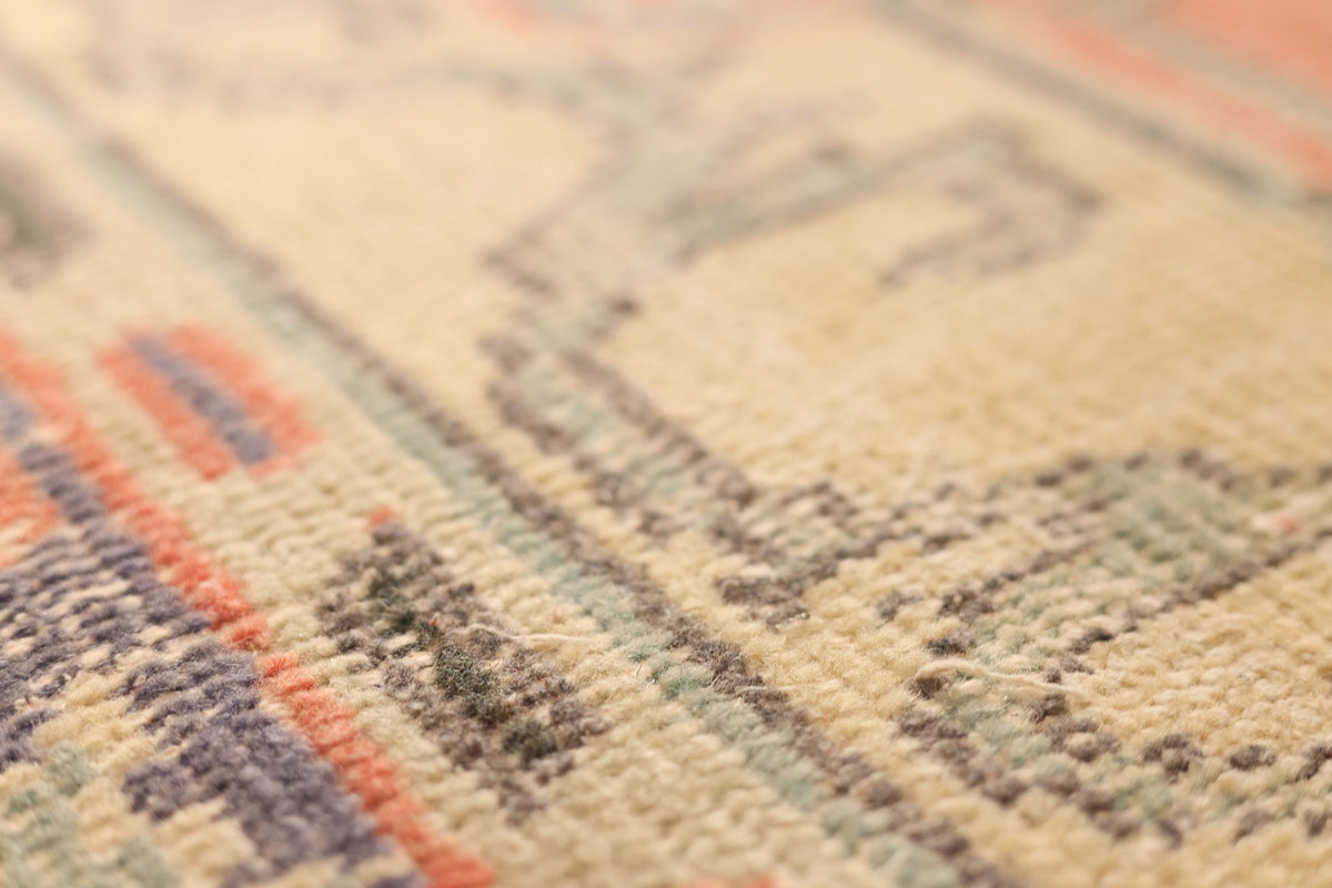 Vintage Manisa Turkish Area Rug 6x10 ft — Orange & Blue Floral
