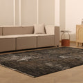 Vintage Isparta Turkish Area Rug 7x10 ft — Gray & Brown Floral