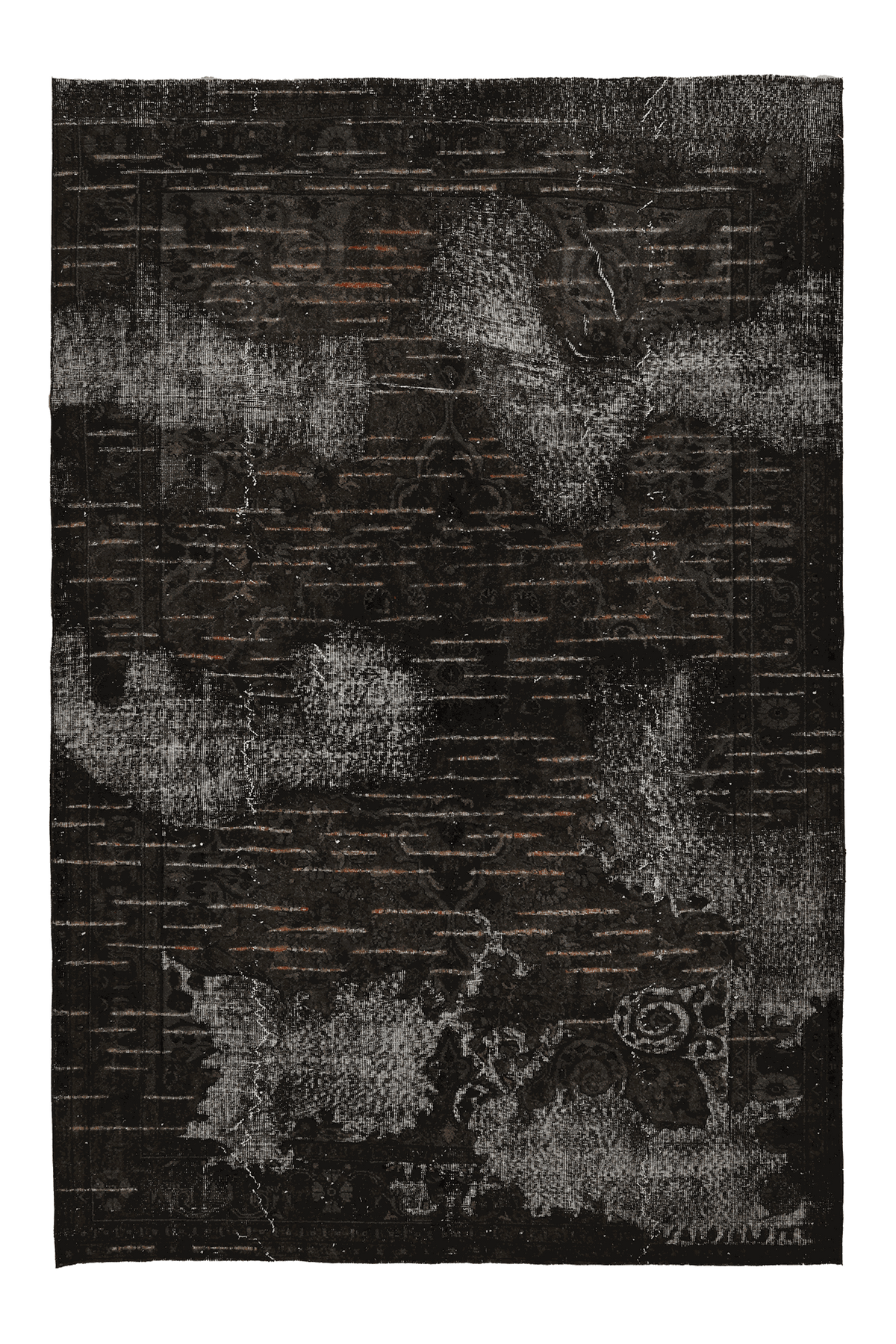 Vintage Isparta Turkish Area Rug 7x10 ft — Gray & Brown Floral