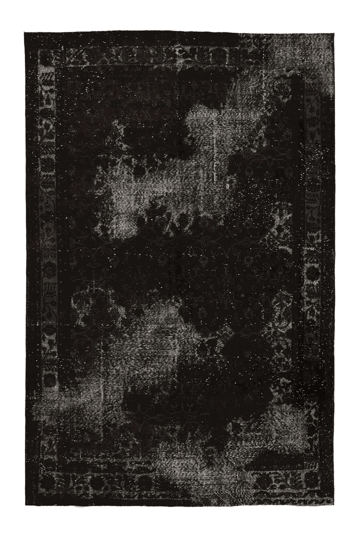 Vintage Isparta Turkish Area Rug 7x10 ft — Gray & Brown Overdyed