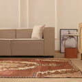 Vintage Kars Turkish Area Rug 6x11 ft — Brown & Beige Floral