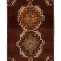 Vintage Kars Turkish Area Rug 6x11 ft — Brown & Beige Floral
