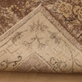 Vintage Isparta Turkish Area Rug 7x10 ft — Brown & Beige Floral