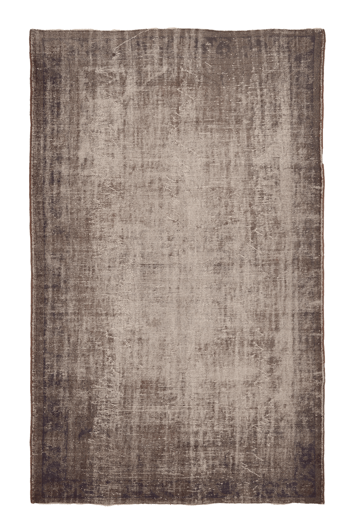 Vintage Isparta Turkish Area Rug 7x11 ft — Brown & Gray Floral
