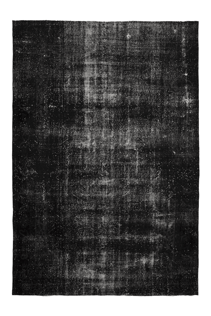 Vintage Isparta Turkish Area Rug 7x11 ft — Gray & Beige Overdyed