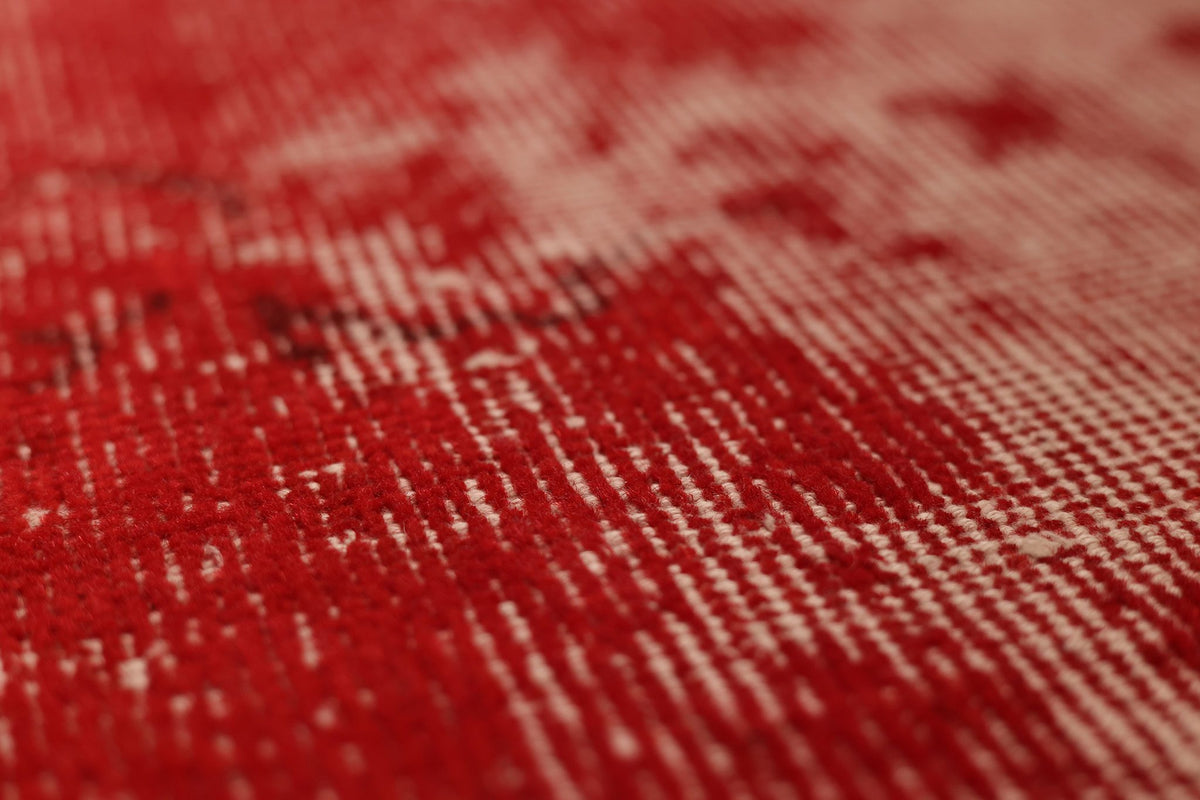 Vintage Isparta Turkish Area Rug 6x9 ft — Red Overdyed