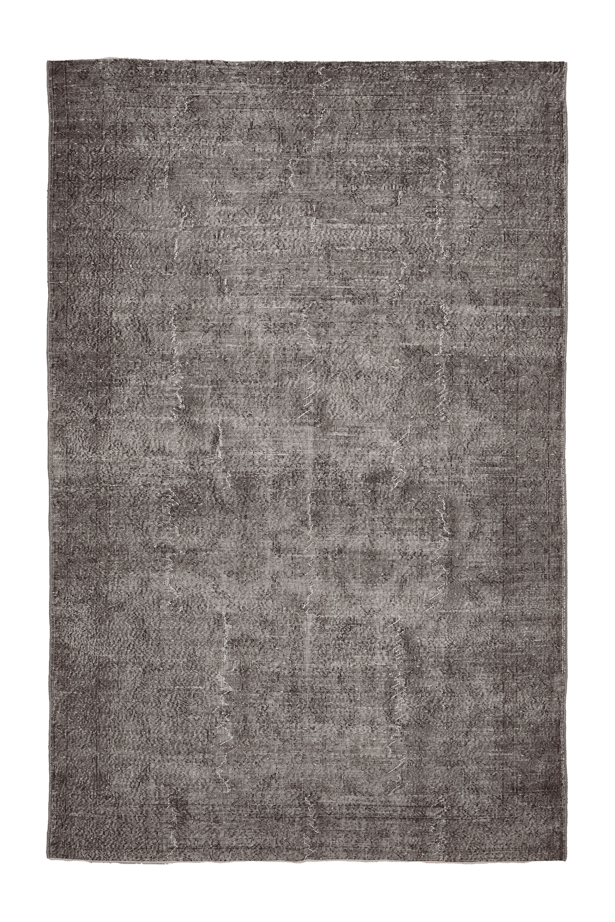 Vintage Isparta Turkish Area Rug 7x10 ft — Gray Overdyed
