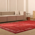 Vintage Isparta Turkish Area Rug 7x10 ft — Red Overdyed