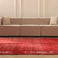 Vintage Isparta Turkish Area Rug 7x10 ft — Red Overdyed