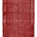 Vintage Isparta Turkish Area Rug 7x10 ft — Red Overdyed