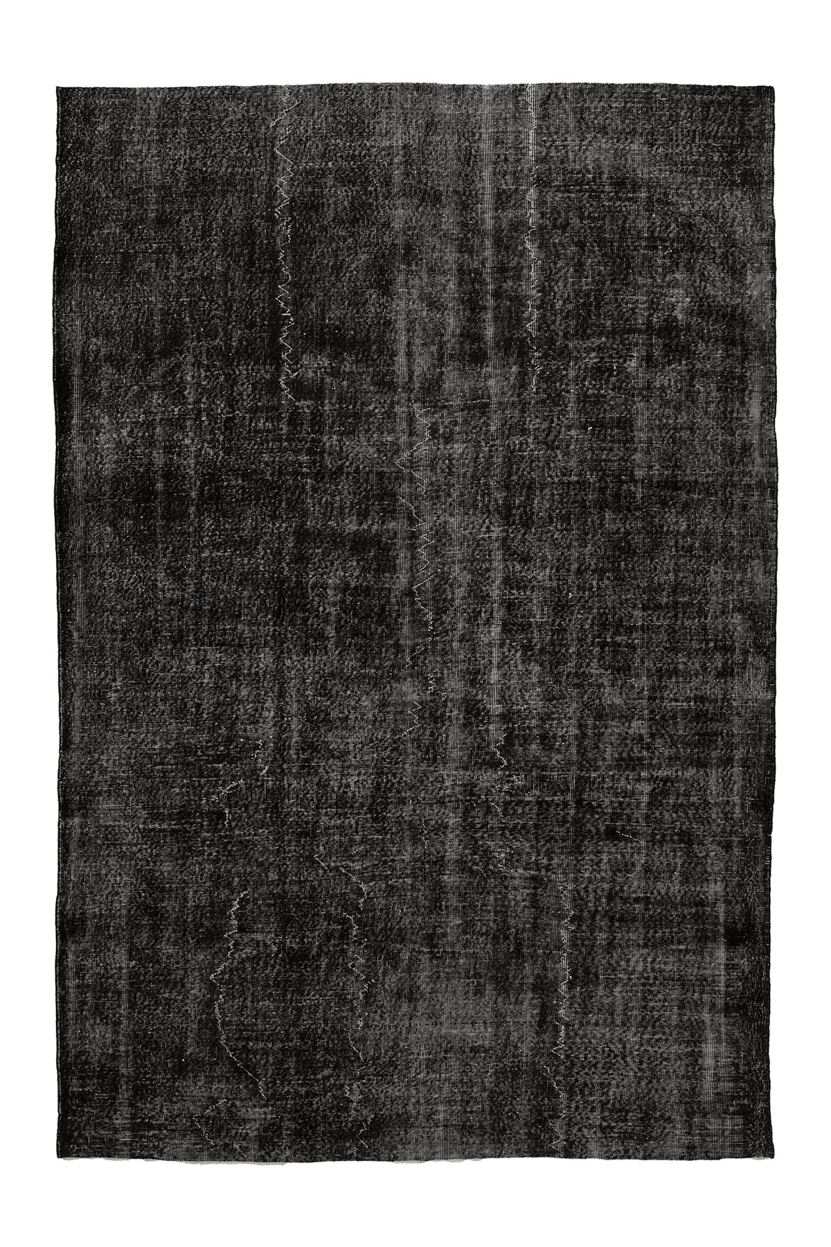 Vintage Isparta Turkish Area Rug 7x10 ft — Gray Overdyed