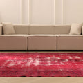 Vintage Isparta Turkish Area Rug 7x11 ft — Red Overdyed