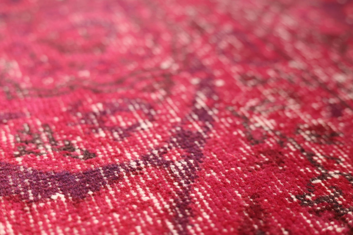 Vintage Isparta Turkish Area Rug 7x11 ft — Red Overdyed