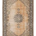 Vintage Isparta Turkish Area Rug 7x10 ft — Beige & Blue Floral
