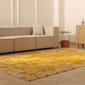 Vintage Isparta Turkish Area Rug 7x10 ft — Yellow & Beige Floral