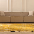 Vintage Isparta Turkish Area Rug 7x10 ft — Yellow & Beige Floral