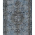 Vintage Isparta Turkish Area Rug 6x10 ft — Blue & Gray Floral