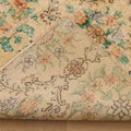 Vintage Isparta Turkish Area Rug 5x8 ft — Beige & Green Floral