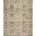Vintage Isparta Turkish Area Rug 5x8 ft — Beige & Green Floral