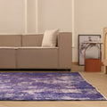 Vintage Isparta Turkish Area Rug 7x10 ft — Blue & Gray Overdyed