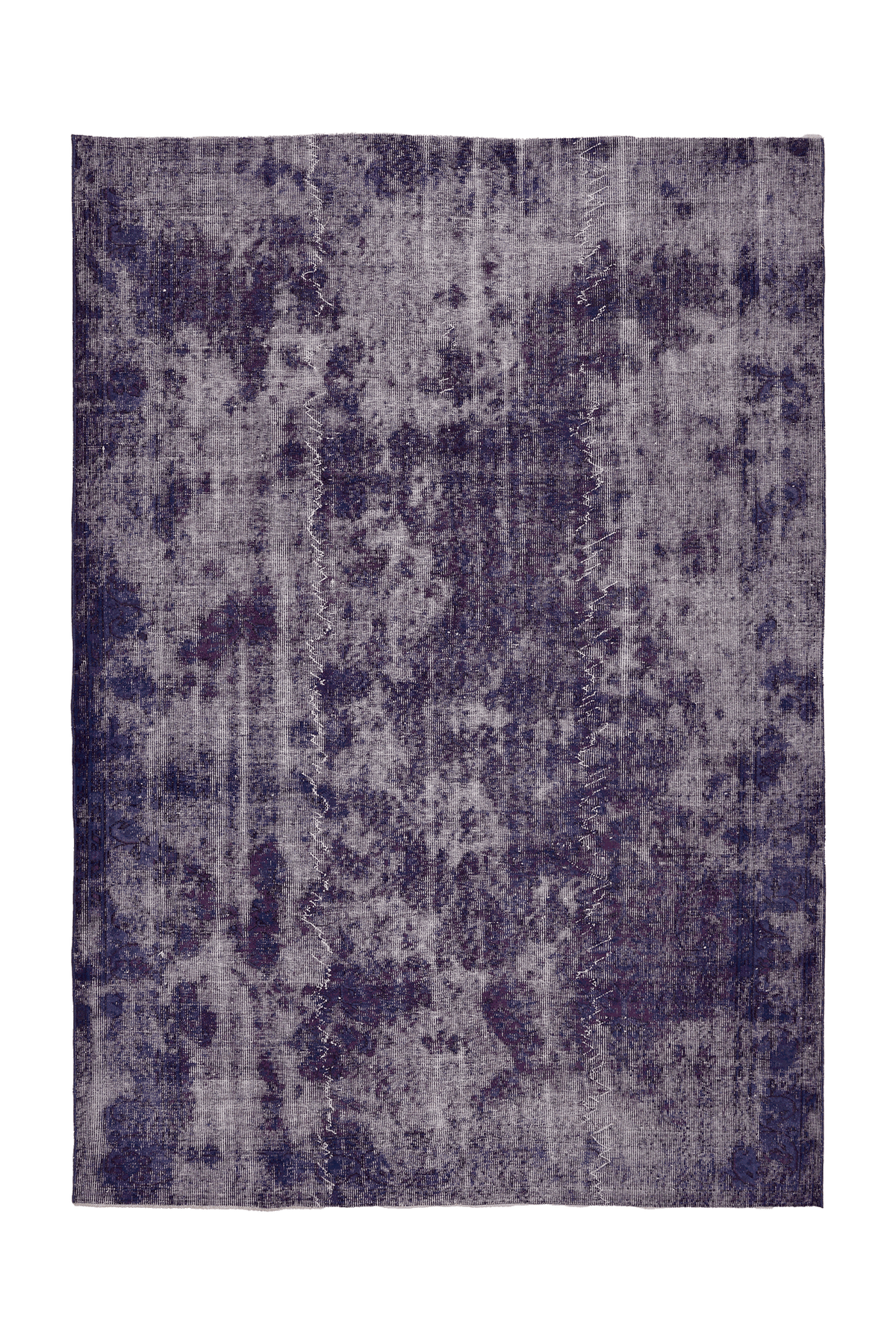 Vintage Isparta Turkish Area Rug 7x10 ft — Blue & Gray Overdyed