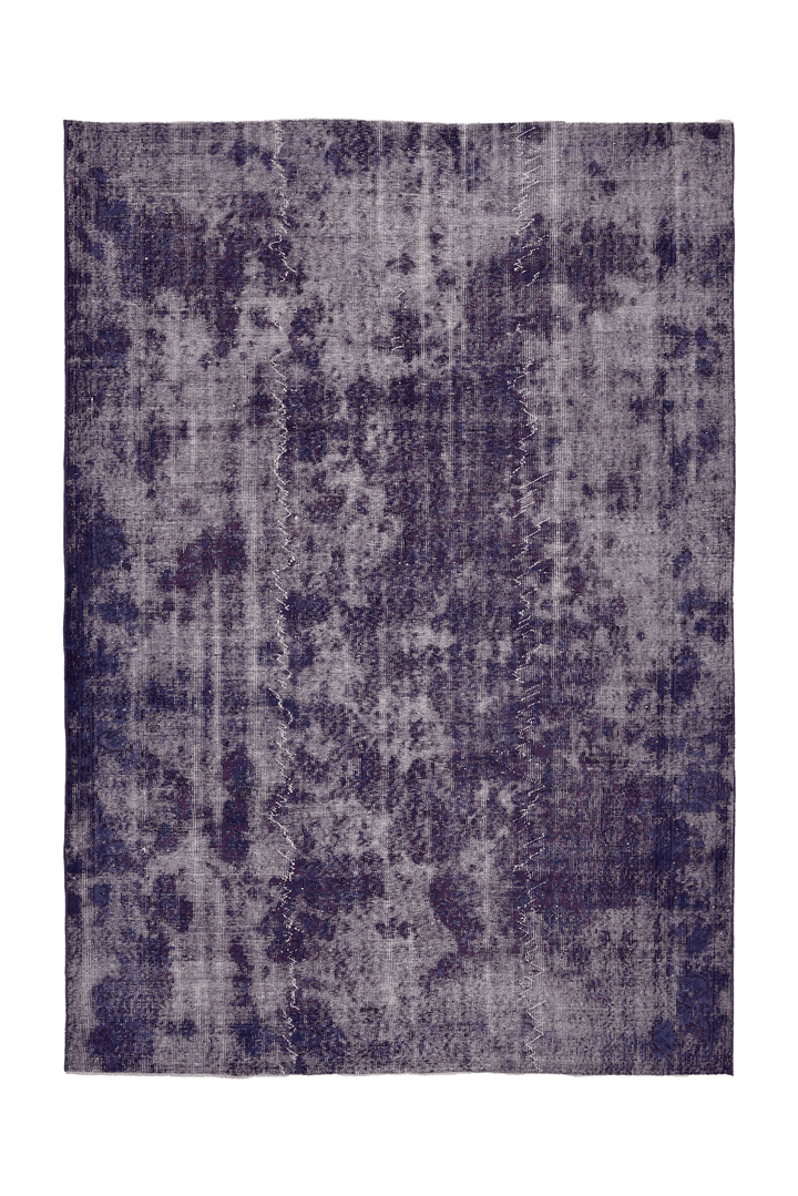 Vintage Isparta Turkish Area Rug 7x10 ft — Blue & Gray Overdyed