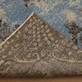 Vintage Isparta Turkish Area Rug 5x9 ft — Blue & Gray Floral