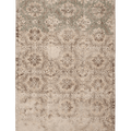 Vintage Isparta Turkish Area Rug 5x9 ft — Beige & Green Floral