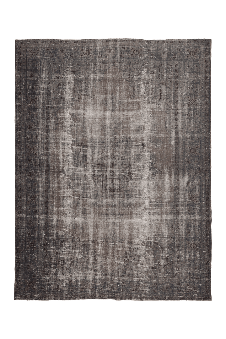Vintage Isparta Turkish Area Rug 7x10 ft — Gray & Brown Floral