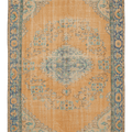 Vintage Isparta Turkish Area Rug 6x9 ft — Beige & Brown Floral