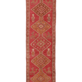 Vintage Southeastern Persian Style Runner Rug 3x11 ft — Red & Orange Geometric
