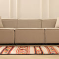 Vintage Mersin Turkish Kilim Runner Rug 3x12 ft — Beige & Red Geometric