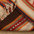 Vintage Mersin Turkish Kilim Runner Rug 3x12 ft — Beige & Red Geometric