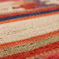 Vintage Mersin Turkish Kilim Runner Rug 3x12 ft — Beige & Red Geometric