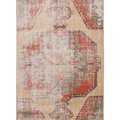 Vintage Malatya Turkish Runner Rug 3x6 ft — Beige & Red Distressed
